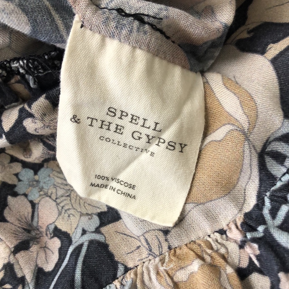 SPELL & THE GYPSY Collective Floral Maxi Skirt - Black and Cream Size M/L - Picture 8 of 11